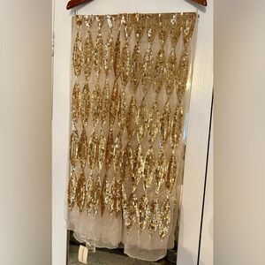 Doncaster Silk Gold Sequin Embellished  Wrap